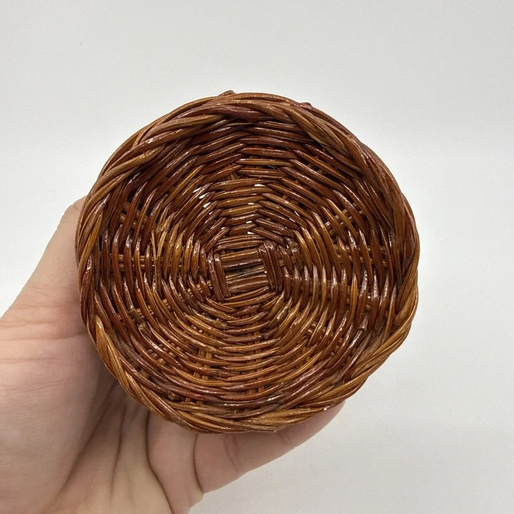 Vtg Mid Century‎ Modern Great Horned Owl Rattan Raffia Boho Basket 6